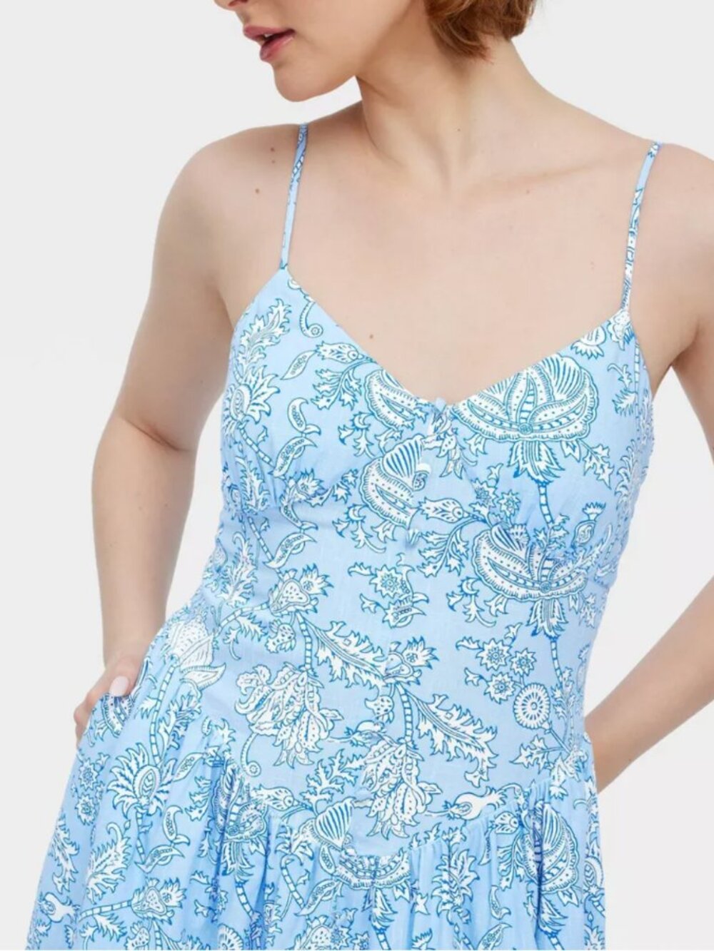 NWT Roller Rabbit x Target Floral Vines Drop Waist Midi A-Line Dress - Medium - Picture 2 of 4